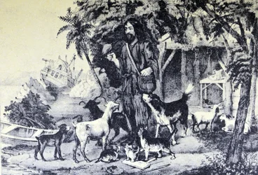Robinson Crusoé et ses animaux